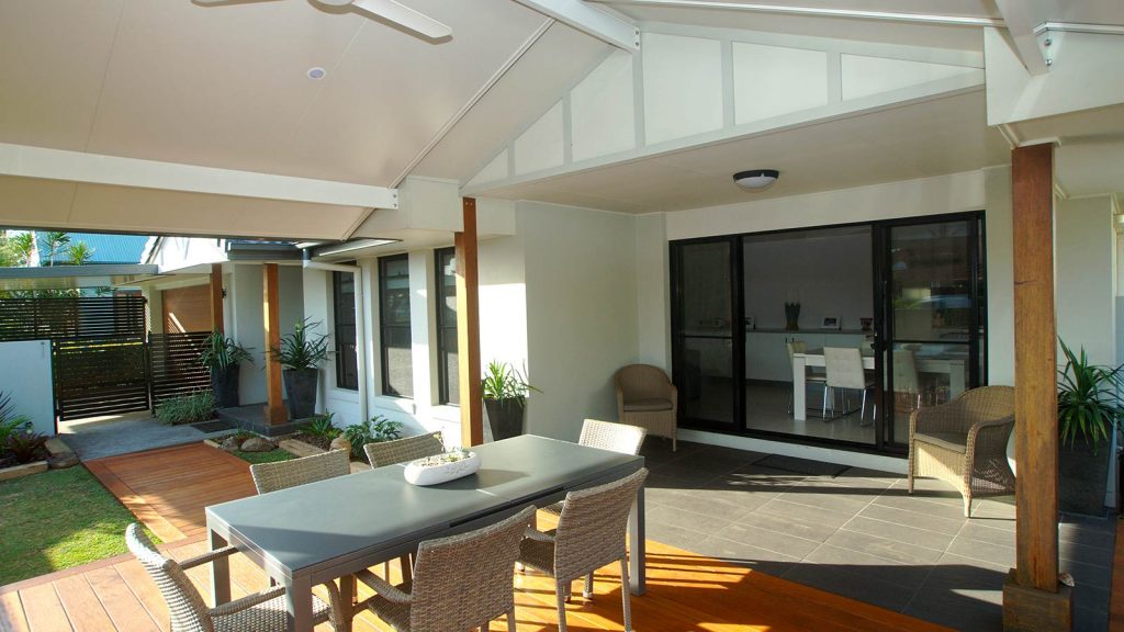 Gabled Patio Roof with Insulated Roofing