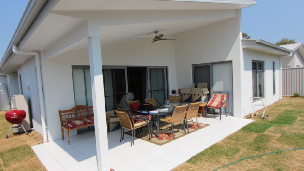 Outdoor patio area in Ballina with no insect protection
